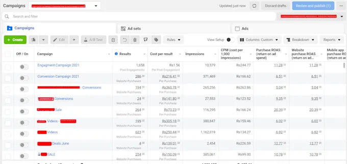 Online advertising using Meta & google Ads
